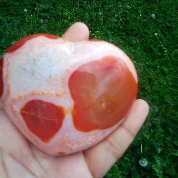 Carnelian Stone / Carnelian Heart W/Druzzy - Picture 6 of 6